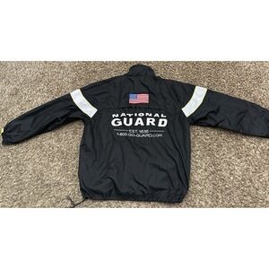 National Guard Windbreaker Jacket with Embroidered Flag Mens Size Large